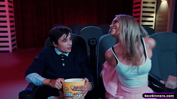 SexSinners.com - Gf is bored and sucks bfs cock in cinema